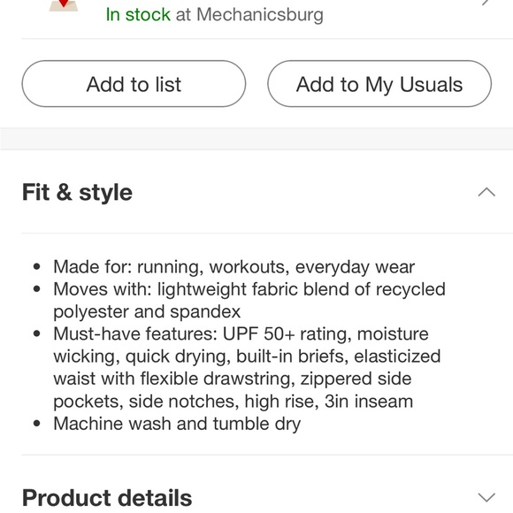 All in Motion active shorts size small EUC - Picture 10 of 14